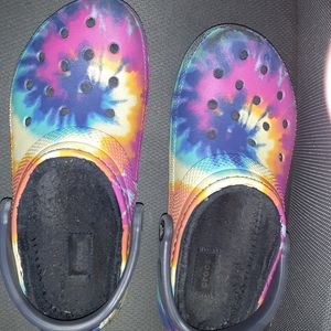 Crocs Clog Slipper Classic Lined 20634 Tie Dye Lined SZ:8 LadY POOL SUMMER TIME.
